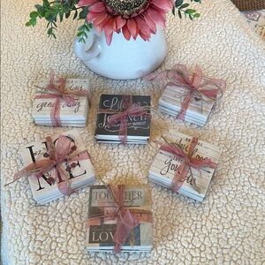 Charming 6 Packaged Sets of 4 Ceramic Coasters